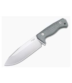 LionSteel T6 Satin K490 Black Canvas Micarta Fixed Blade Knife - LS-T6-CVB 1