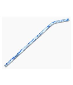 Steven Kelly Titanium Drinking Straw Bent Light Blue Swirl - CU-TISTRAW39 1