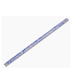 Steven Kelly Titanium Drinking Straw Long Natural with Blue Splatter - CU-TISTRAW47 1