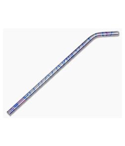 Steven Kelly Titanium Drinking Straw Bent Oil Slick & Blue Swirl - CU-TISTRAW58 1