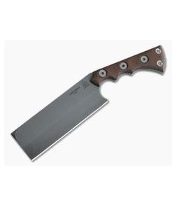 TOPS Nata Brown Burlap Micarta Acid Rain 1095 Japanese Chopper Fixed Blade TNAT-01 - TP-TNAT-01 1
