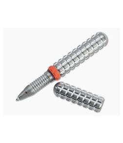 Audacious Concept Tenax Pen Orange Ring Stonewashed Titanium EDC Ink Pen TNX-TIT-STW-ORG - AC-TNX-TIT-STW-ORG 1