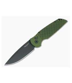 Protech TR-3 X1 Green Fish Scale Aluminum Black Blade Auto - PT-TR-3-X1-GRN 1