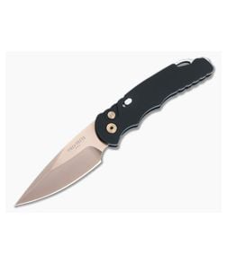 Protech Tactical Response TR-5 Automatic Limited Edition Black Aluminum Handle Rose Gold Drop Point TR-5-RG1 - PT-TR-5-RG1 1