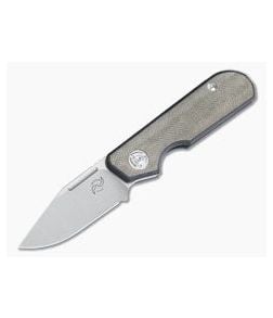 Liong Mah Design Traveler Clip Point Green Micarta M390 Slip Joint - LMD-TRAVELER-CP-GM 1