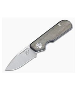 Liong Mah Design Traveler Spear Point Green Micarta M390 Slip Joint - LMD-TRAVELER-SP-GM 1