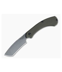 TOPS Tac-Raze Recurve Tanto Green Canvas Micarta Friction Folding Knife TRAZ-04 - TP-TRAZ-04 1