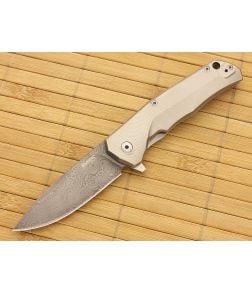 LionSteel TRE Gray Titanium & Raindrop Damascus - LS-TRE-DR-GY 1