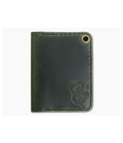 Hitch & Timber Trucker's Hitch Antique Green Leather Fold-Over EDC Utility Wallet - HT-TRUCKERSHITCH-AG 1