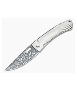 LionSteel TiSpine Integral Folder Shine Grey Damascus - LS-TS1DL-GS 1