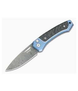 LionSteel Twain Blue Titanium & Damascus - LS-TW-D-BL 1
