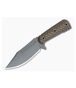 RMJ Tactical UCAP Hyena Brown G10 Nitro-V Stainless Steel Utility Fixed Blade - RMJ-UCAP-HB-01 1
