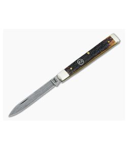 Case XX U.S.A. (2001) Barb Wire Jigged Damascus Doctor Knife - Mint - CA-V345 1
