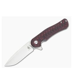 Kizer Cutlery Dukes Red and Black G10 Flipper Satin V3466A2 - KC-V3466A2 1
