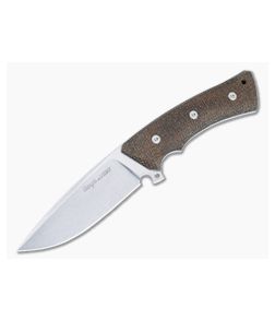 Viper Gianghi Fixed Blade Brown Burlap Micarta Handles Stonewashed N690 Drop Point V4882IM - VK-V4882IM 1
