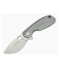 Viper Lille Satin M390 Titanium Liner Lock Flipper Bead Blast Overlay V5962TITI - VK-V5962TITI 1