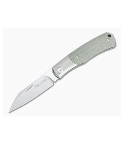 Viper Hug Thiel Design Satin M390 One Bolster Green Micarta Slip Joint Knife V5992CG - VK-V5992CG 1