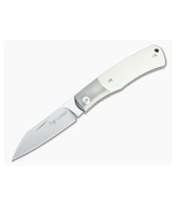 Viper Hug Thiel Design Satin M390 One Bolster Ivory G10 Slip Joint Knife V5992GI - VK-V5992GI 1