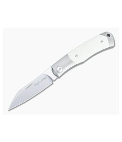 Viper Hug Thiel Design Satin M390 Two Bolsters Ivory G10 Slip Joint Knife V5994GI - VK-V5994GI 1