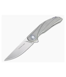 Viper x Anso Orso 2 Flipper Satin LO-QPM 20-4 Stonewashed Titanium Folder V5996TI - VK-V5996TI 1