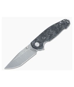 Viper Katla Carbon Fiber Liner Lock Flipper Damascus Tanto VA5980FCM - VK-VA5980FCM 1