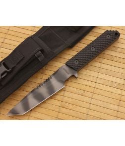 Strider VB Spine Serrations Black Gunner Grip G10 Tigerstripe - SK-VB-SS-BG10GGT 1