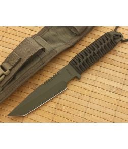 Strider VB Spine Serrations OD Cord Wrap OD Cerakote - SK-VB-SS-ODCWOD 1