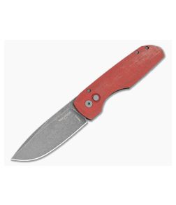 Protech Vero Synapse Red Linen Micarta Acid Wash Magnacut - PT-VERO1211-AWREDLINEN 1