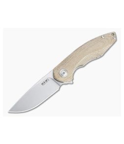 MKM Mikita x Vox Timavo Stonewashed M390 Natural Micarta Liner Lock Flipper VP02-NC - MKM-VP02-NC 1