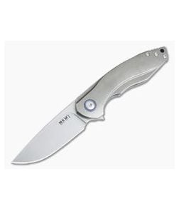 MKM Mikita Voxnaes Timavo Liner Lock Flipper Stonewashed Titanium M390 VP02-TSW - MKM-VP02-TSW 1