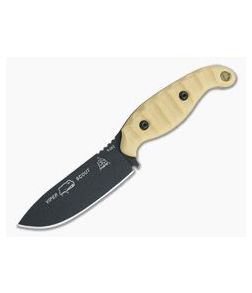 TOPS Viper Scout 4.0 Black 1095 Antique White Micarta Fixed Blade VPS-01 - TP-VPS-01 1