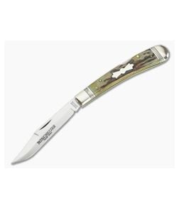 Winchester 1989 Stag Banana Knife with Bowtie Shield - WN-VX097 1