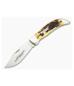 Case Classic 1993 Stag Clasp Knife with Zipper Shield - CA-VX158 1