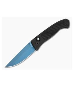 Protech Brend Classic Auto Black Diamond Textured Aluminum MagnaCut Sapphire Blue Automatic Knife (3.35" Blade) WB1106-SB - PT-WB1106-SB 1
