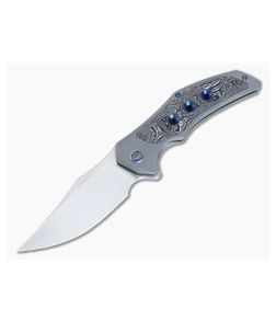 WE Magnetron Frame Lock Flipper Hand Rubbed 20CV Foil Carbon Fiber Inlay Gray Titanium WE18058-1 - WE-WE18058-1 1
