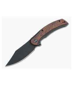 WE Knives Snick Black Stonewashed 20CV Cuibourtia Wood Inlaid Nested Frame Lock Flipper WE19022F-3 - WE-WE19022F-3 1