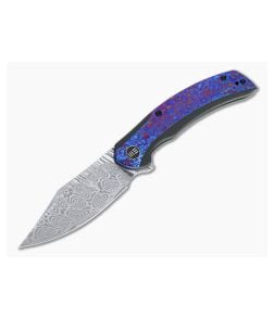 WE Knives Snick Heimskringla Damasteel Timascus Inlaid Nested Frame Lock Flipper WE19022F-DS1 - WE-WE19022F-DS1 1