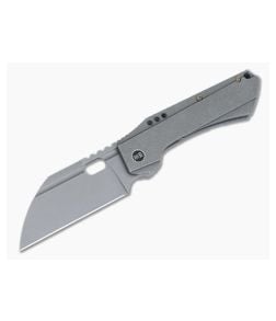 WE Knives Roxi 3 Front Flipper Tumbled Titanium Stonewashed S35VN Sheepsfoot WE19072-1 - WE-WE19072-1 1