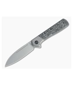 WE Knives Soothsayer Flipper Blasted 20CV Silver Foil Carbon Fiber Folder WE20050-3 - WE-WE20050-3 1