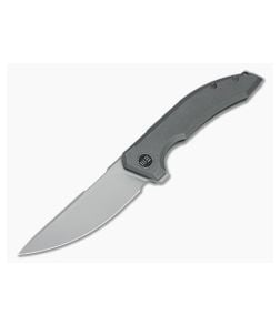 WE Knives Quixotic Blasted 20CV Stonewashed Gray Titanium Flipper WE21016-1 - WE-WE21016-1 1
