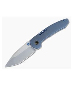 WE Knives Trogon Bead Blasted 20CV Blue Titanium Frame Lock Folder WE22002B-1 - WE-WE22002B-1 1
