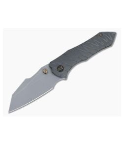 WE Knives High-Fin Gray Stonewashed 20CV Tiger Stripe Flamed Titanium Frame Lock Folder WE22005-4 - WE-WE22005-4 1