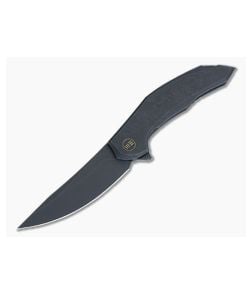 WE Merata Limited Edition Frame Lock Flipper Black Stonewash 20CV Black Titanium WE22008A-1 - WE-WE22008A-1 1