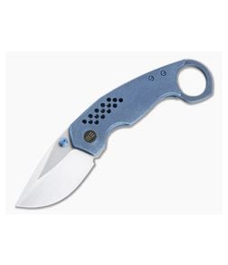 WE Envisage Front Flipper Blue Titanium Handles Satin 20CV Drop Point Blade 22013-4 - WE-WE22013-4 1