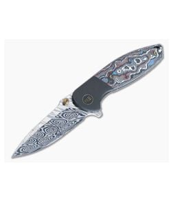 WE Knives Nitro Mini Heimskringla Damasteel Nebula Fat Carbon Titanium Frame Lock WE22015-DS1 - WE-WE22015-DS1 1