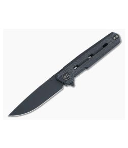 WE Knives Navo Flipper Black Canvas Micarta Scales Black Stonewashed 20CV Drop Point WE22026-1 - WE-WE22026-1 1