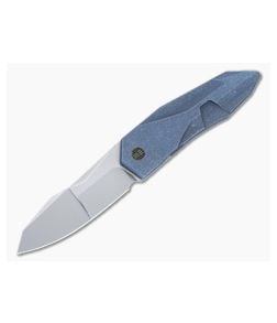 WE Knives Solid GTC Integral Blue Titanium Polished Bead Blasted 20CV WE22028-4 - WE-WE22028-4 1