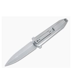 WE Diatomic Flipper Polished Bead Blasted Titanium Handle and 20CV S/E Dagger Blade 22032-2 - WE-WE22032-2 1