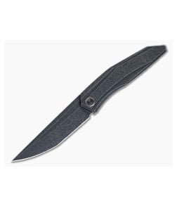 WE Knives Cybernetic Limited Edition Front Flipper Black Etched Titanium Handle Black Etched 20CV Tanto Blade WE22033-4 - WE-WE22033-4 1