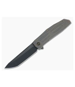 WE Knives Shadowfire Flipper Bronze Titanium Handle Black 20CV Compound Ground Blade WE22035-3 - WE-WE22035-3 1